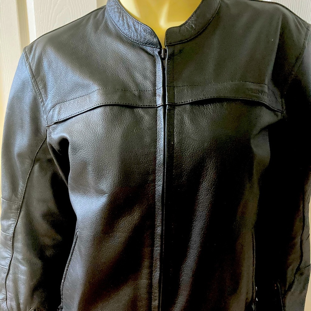 Highway 21 Unisex blk leather motorcycle jacket